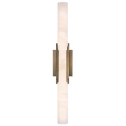 Eurofase Venna 28 inch LED Wall Sconce, Antique Brass and Alabaster
