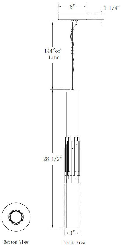 Image 5 Eurofase Venna 29" Integrated LED Pendant in Urban Bronze more views