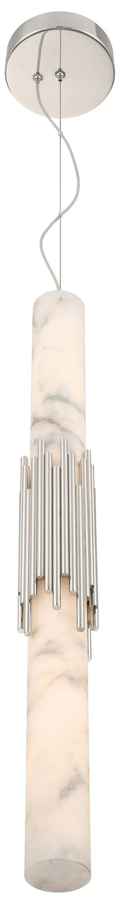 Image 2 Eurofase Venna 29" Modern LED Pendant in Polished Nickel and Alabaster more views