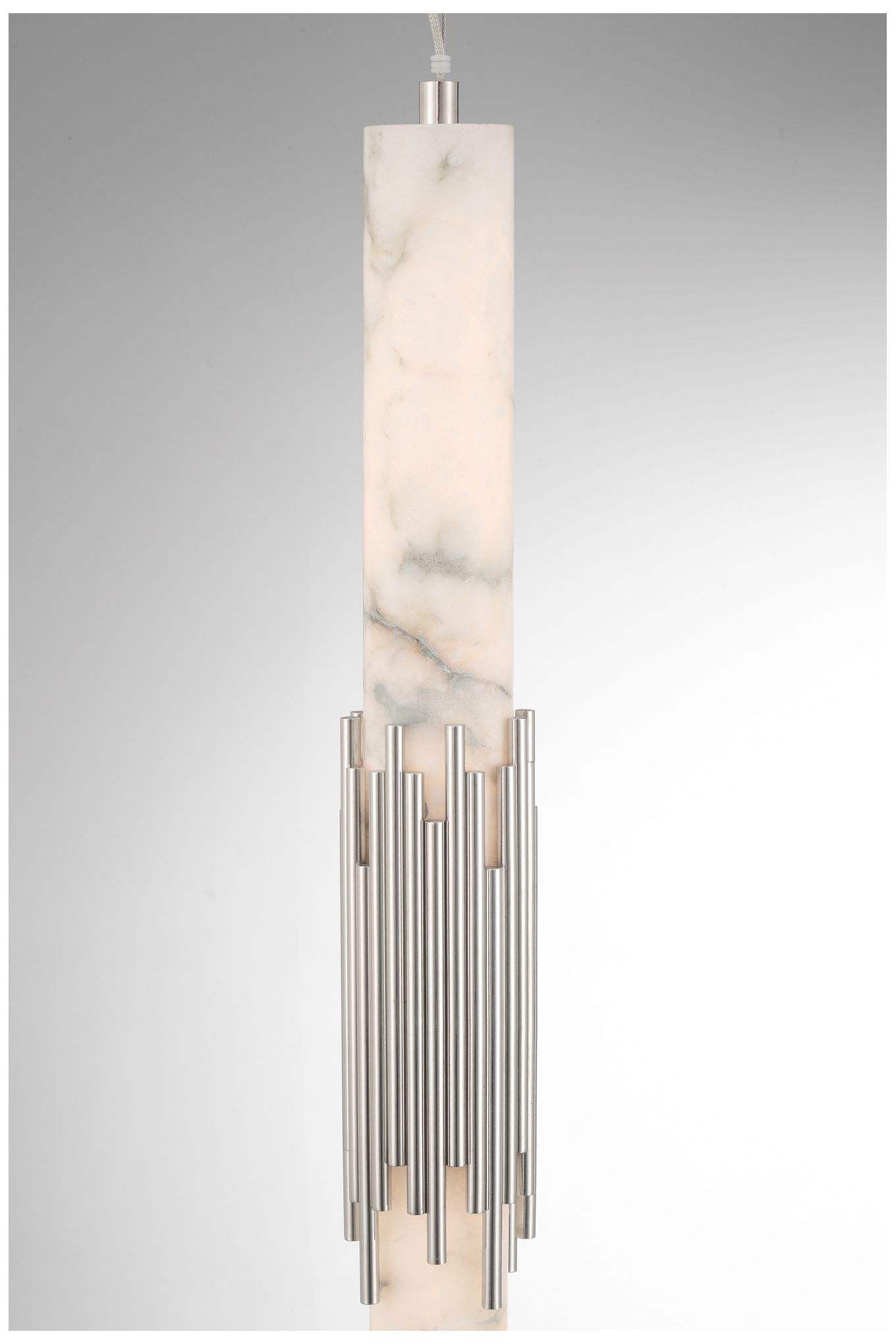 Image 5 Eurofase Venna 29" Modern LED Pendant in Polished Nickel and Alabaster more views