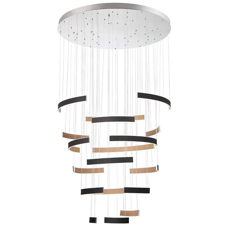 Image 1 Eurofase Verdura 2 In. x 40.75 In. Integrated LED Chandelier in Black