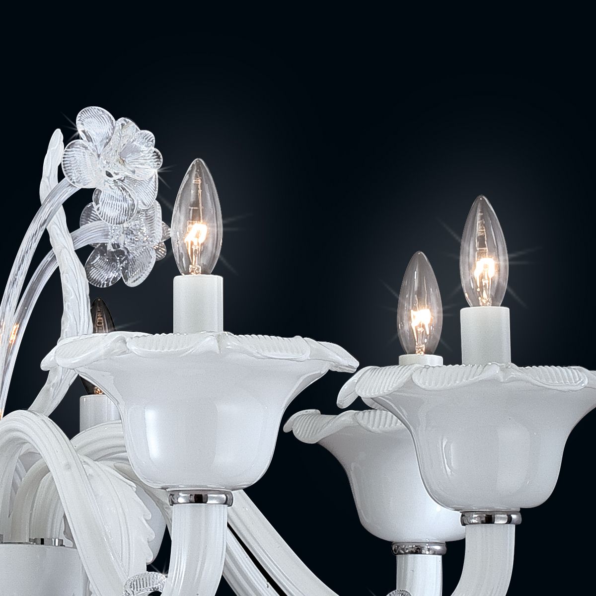 Image 2 Eurofase Veronica 48.50 In. x 37 In. 8 Light Chandelier in White more views