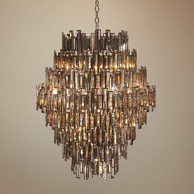 Image 1 Eurofase Vienna 39 1/2 inch Wide Champagne Crystal Chandelier