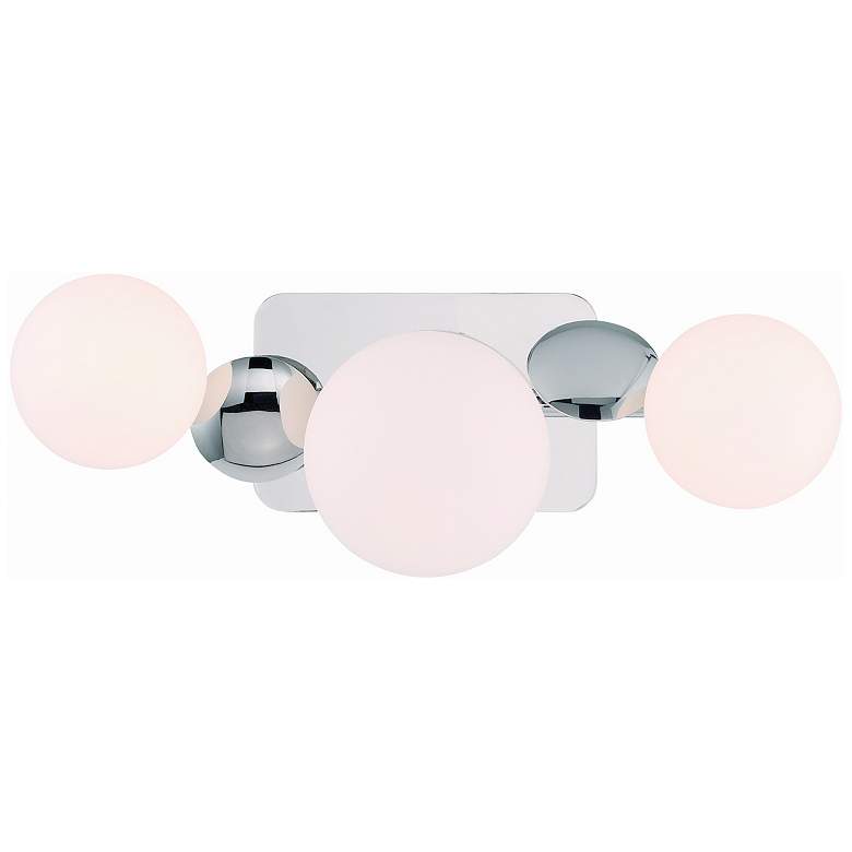 Image 1 Eurofase Vine 3-Light LED Vanity Bath Light, Polished Nickel, Opal Glass