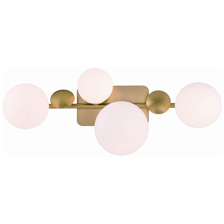 Image 1 Eurofase Vine 4-Light LED Vanity Bath Light, Gold with Opal Glass