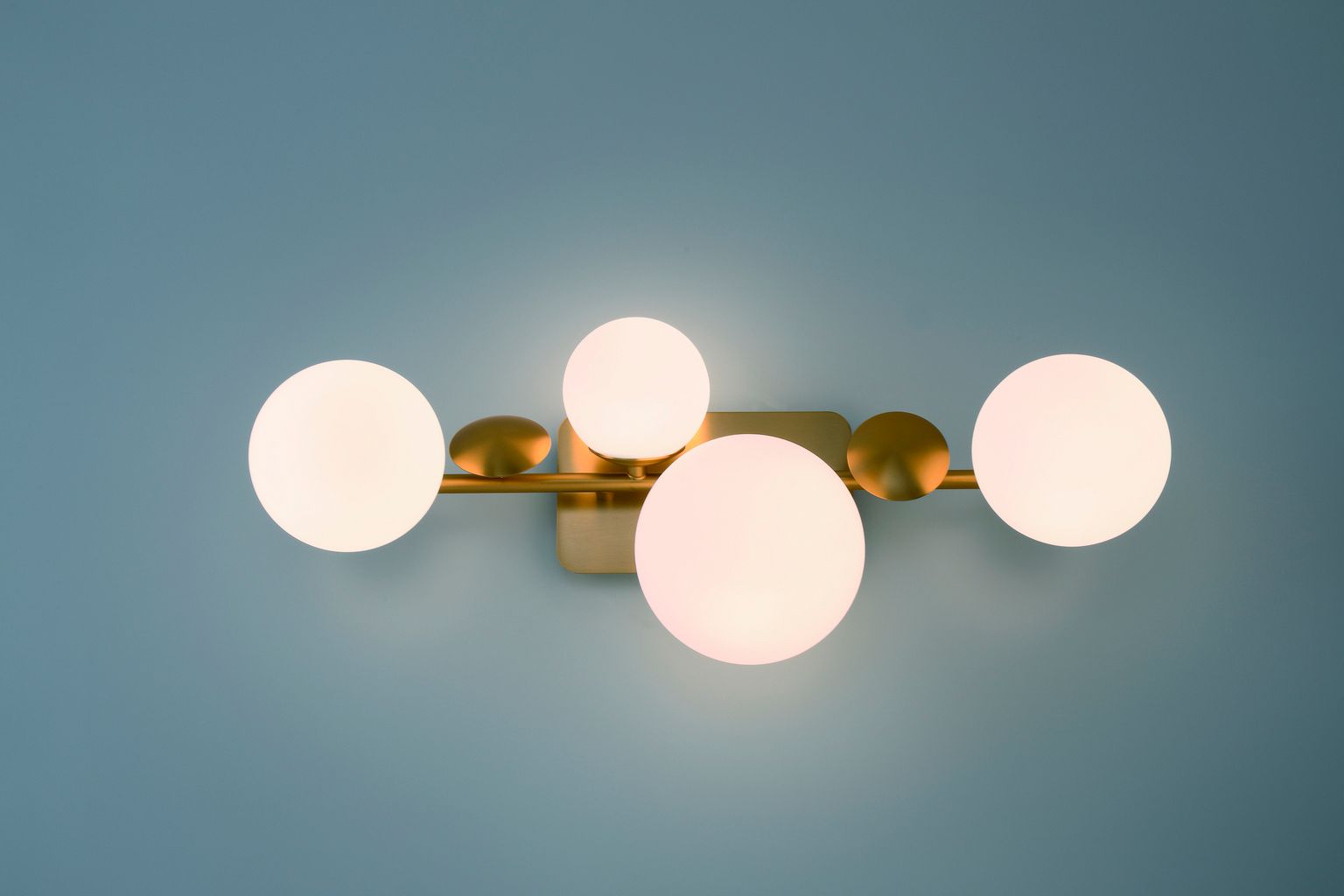 Image 2 Eurofase Vine 4-Light LED Vanity Bath Light, Gold with Opal Glass more views