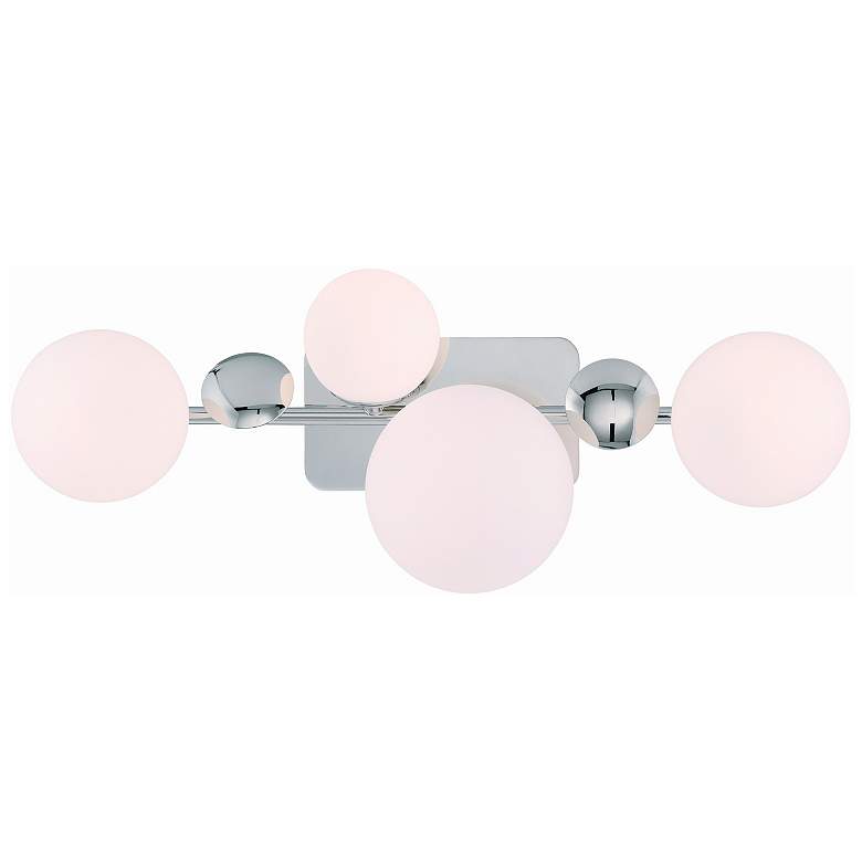 Image 1 Eurofase Vine  4-Light LED Vanity Bath Light, Polished Nickel, Opal Glass