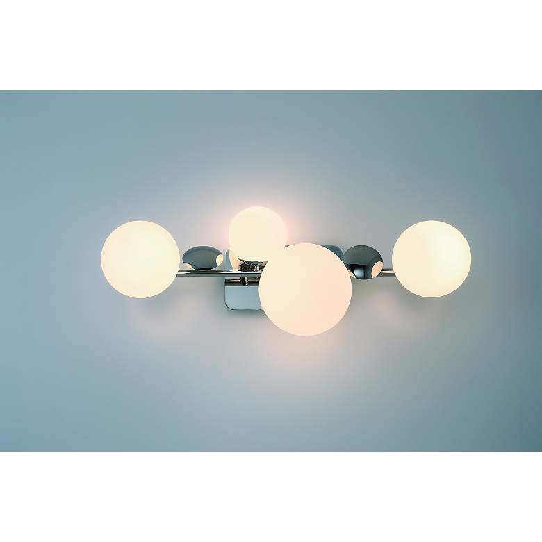 Image 2 Eurofase Vine  4-Light LED Vanity Bath Light, Polished Nickel, Opal Glass more views