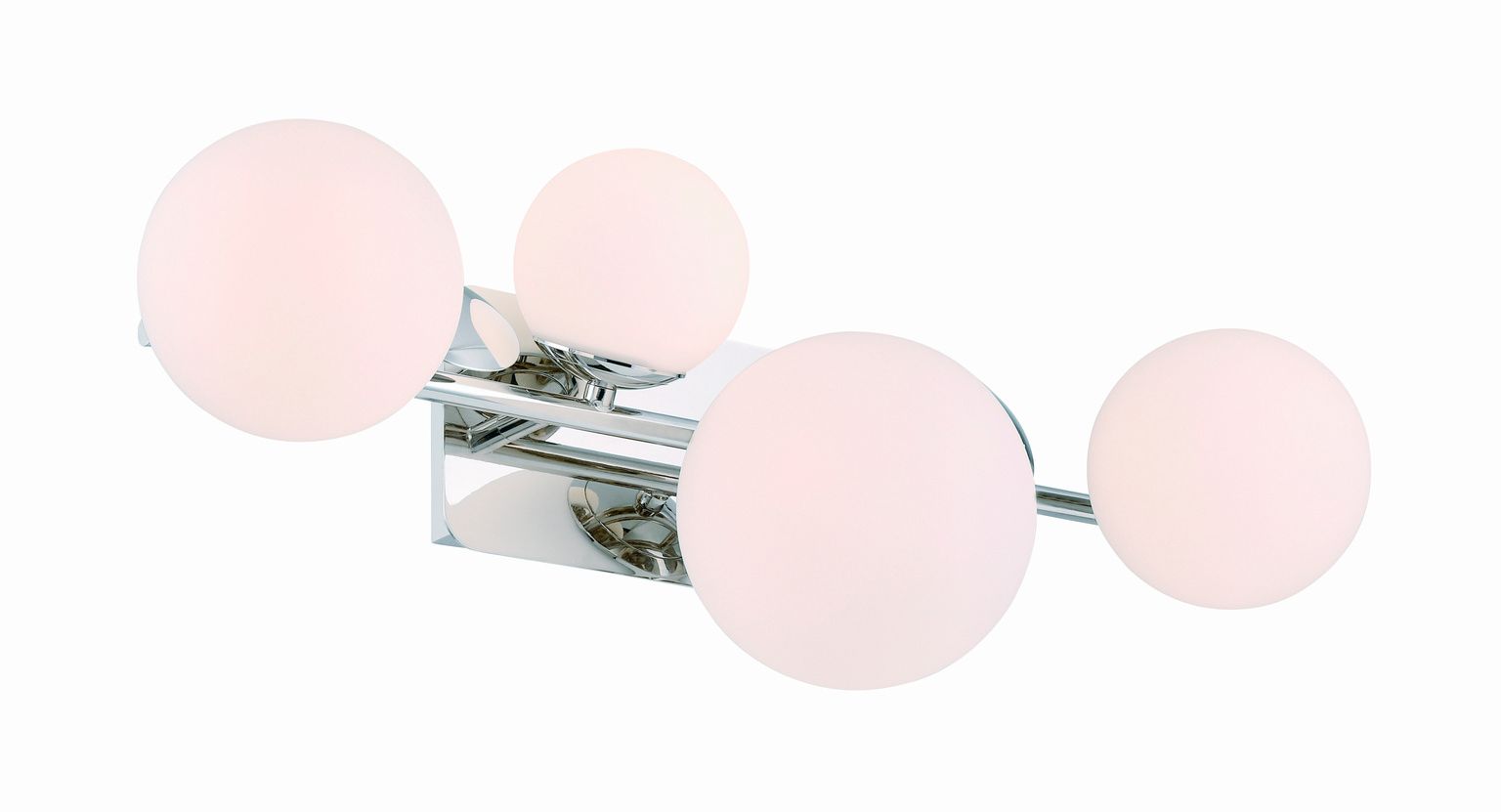 Image 4 Eurofase Vine  4-Light LED Vanity Bath Light, Polished Nickel, Opal Glass more views