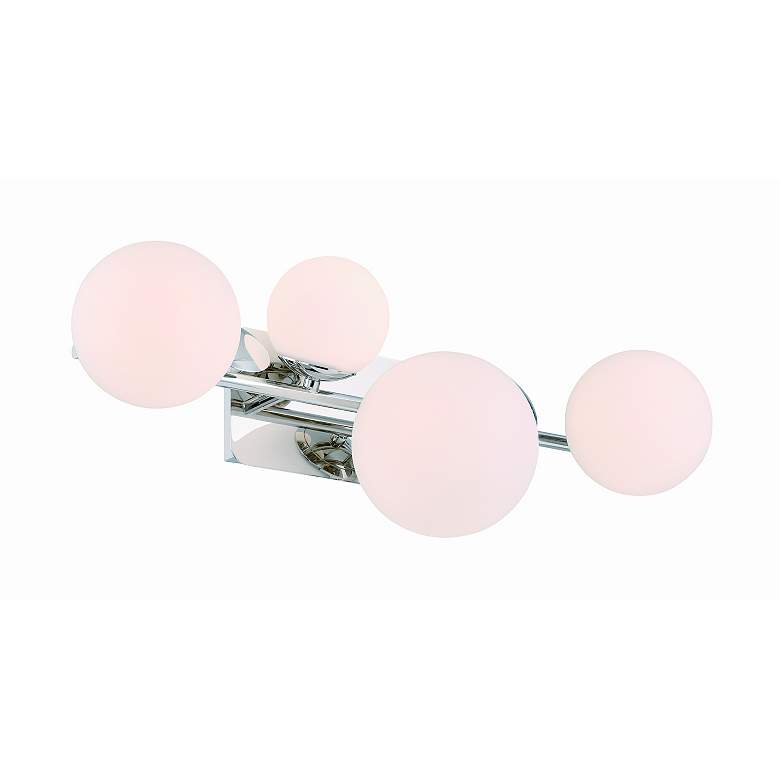 Image 4 Eurofase Vine  4-Light LED Vanity Bath Light, Polished Nickel, Opal Glass more views