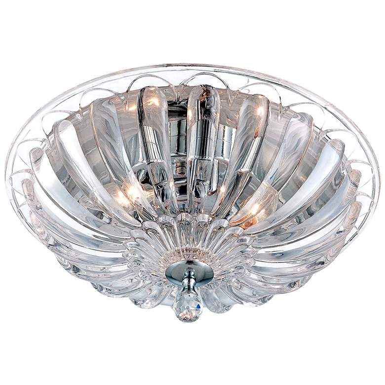 Image 1 Eurofase Vintage 15 3/4 inchW Scalloped Glass Ceiling Light