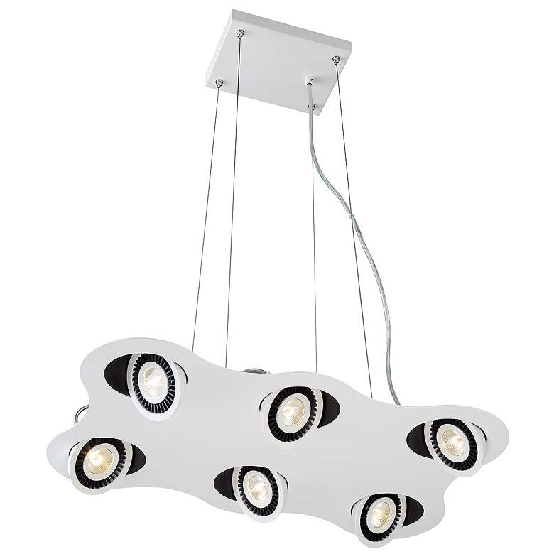 Image 1 Eurofase Vision 72 In. x 22 In. Integrated LED Pendant in White/Black