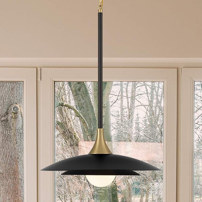 Image 2 Eurofase Welsh 18 inch Wide Matte Black LED Pendant Light