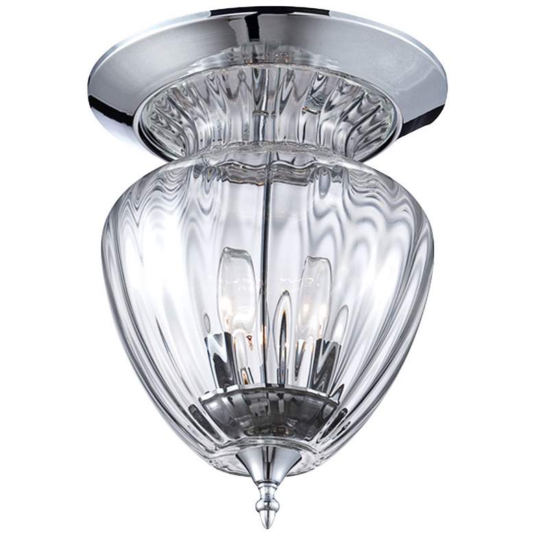 Image 1 Eurofase Weston 11" Wide Ribbed Clear Glass Ceiling Light