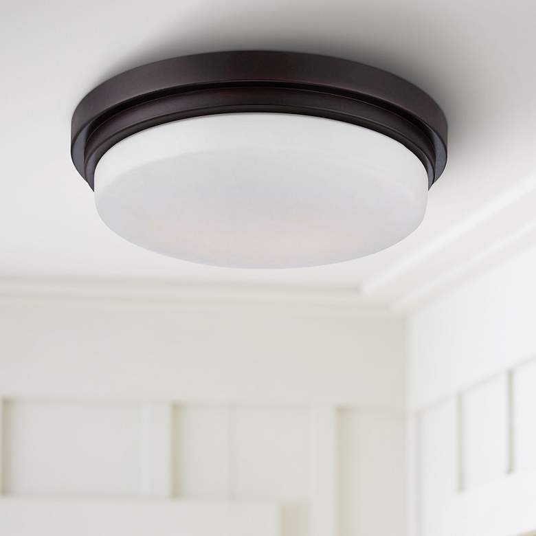 Image 1 Eurofase Wilson 12 3/4" Wide Bronze LED Ceiling Light