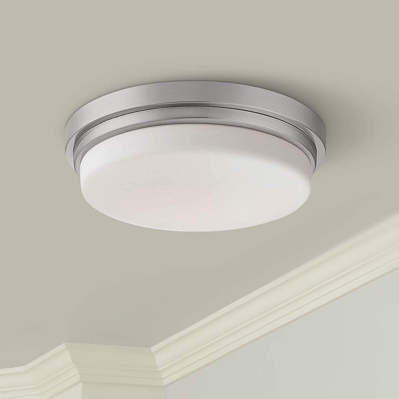 Image 1 Eurofase Wilson 12 3/4" Wide Satin Nickel LED Ceiling Light