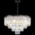 Europa 24" Wide Satin Black and Crystal Chandelier
