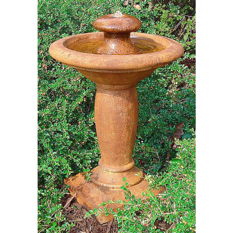 Image 1 Europa 28 inch High Relic Terra LED Bubbler Outdoor Fountain