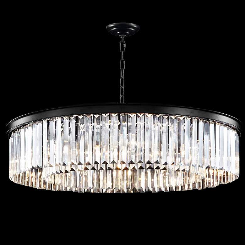Image 1 Europa 32" Wide Satin Black Crystal Chandelier