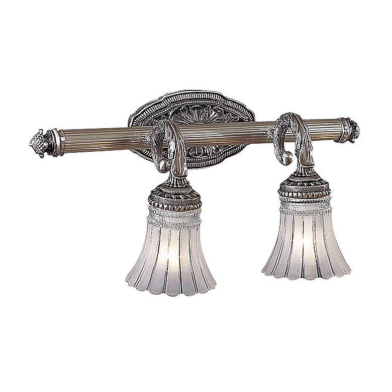 Image 2 Europa Collection 18 3/4"W Brushed Nickel 2-Light Bath Light