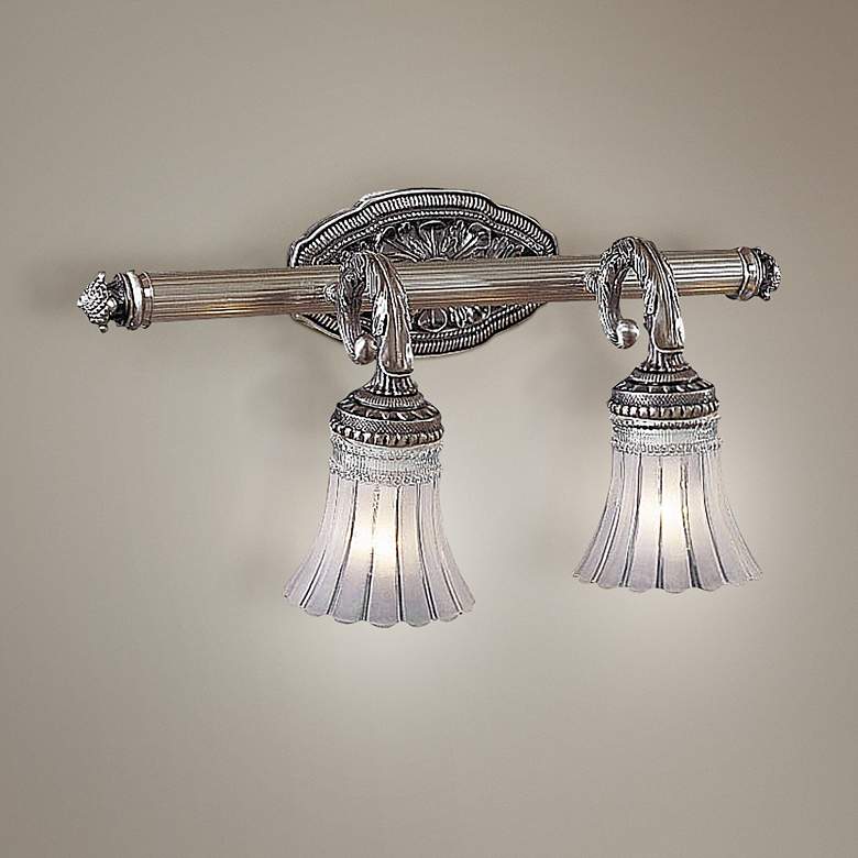 Image 1 Europa Collection 18 3/4"W Brushed Nickel 2-Light Bath Light