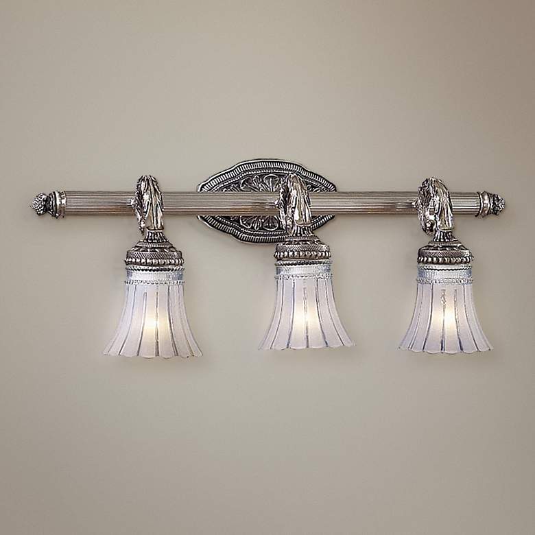 Europa Collection 25 1/2 inchW Brushed Nickel 3-Light Bath Light