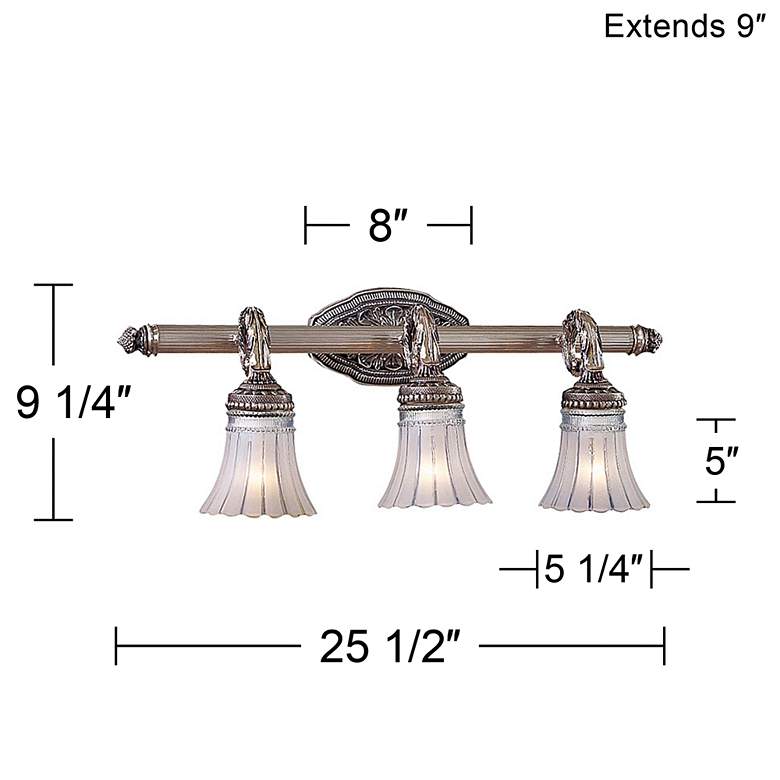 Europa Collection 25 1/2 inchW Brushed Nickel 3-Light Bath Light more views