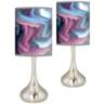 Europa Giclee Modern Droplet Table Lamps Set of 2