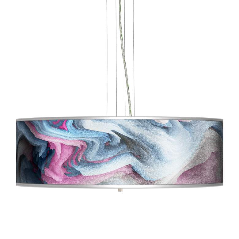 Image 1 Europa Silver Metallic 24" Wide 4-Light Pendant Chandelier