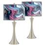 Thumbnail1 of Europa Trish Brushed Nickel Touch Table Lamps Set of 2