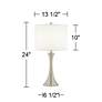 Europa Trish Brushed Nickel Touch Table Lamps Set of 2