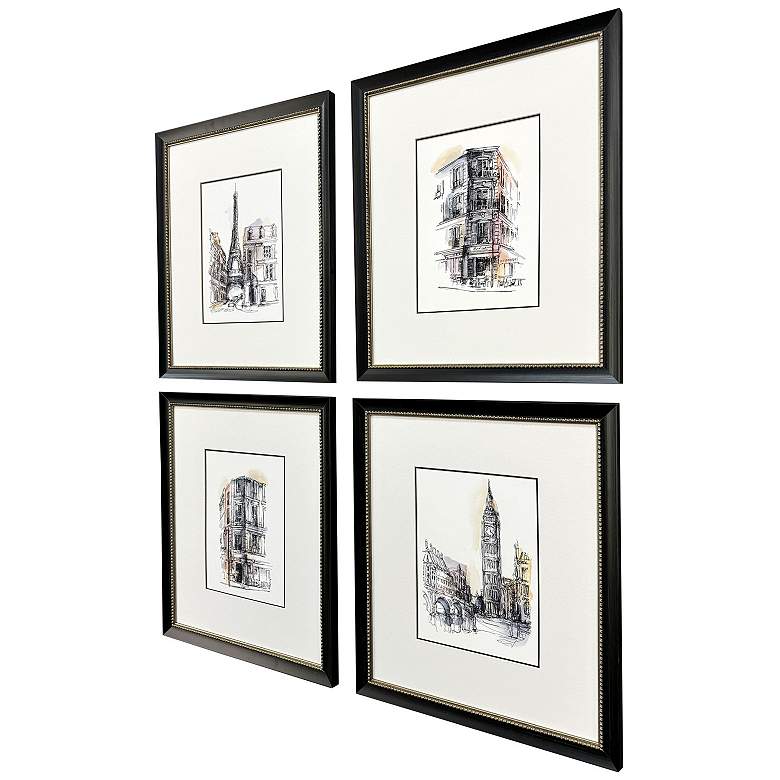 Image 3 European Journal 17"W x 20"H Framed Art - Set of 4 more views