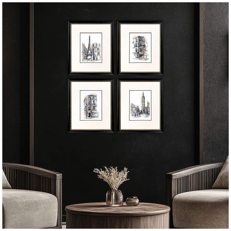 Image 5 European Journal 17"W x 20"H Framed Art - Set of 4 more views