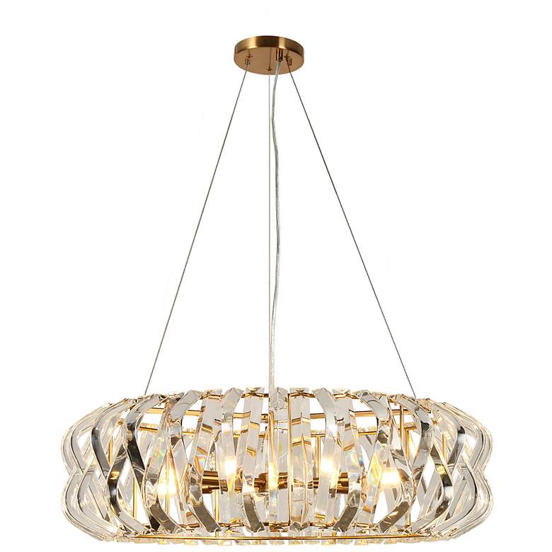 Image 1 Eurydamas 6-Light Gold Crystal Drum Chandelier