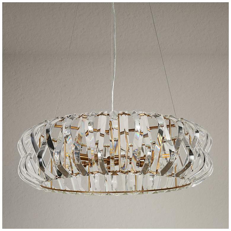 Image 3 Eurydamas 6-Light Gold Crystal Drum Chandelier more views