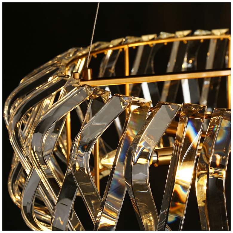 Image 4 Eurydamas 6-Light Gold Crystal Drum Chandelier more views