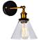 Eustis 1 Light Wall Sconce With Black & Gold Brass Finish
