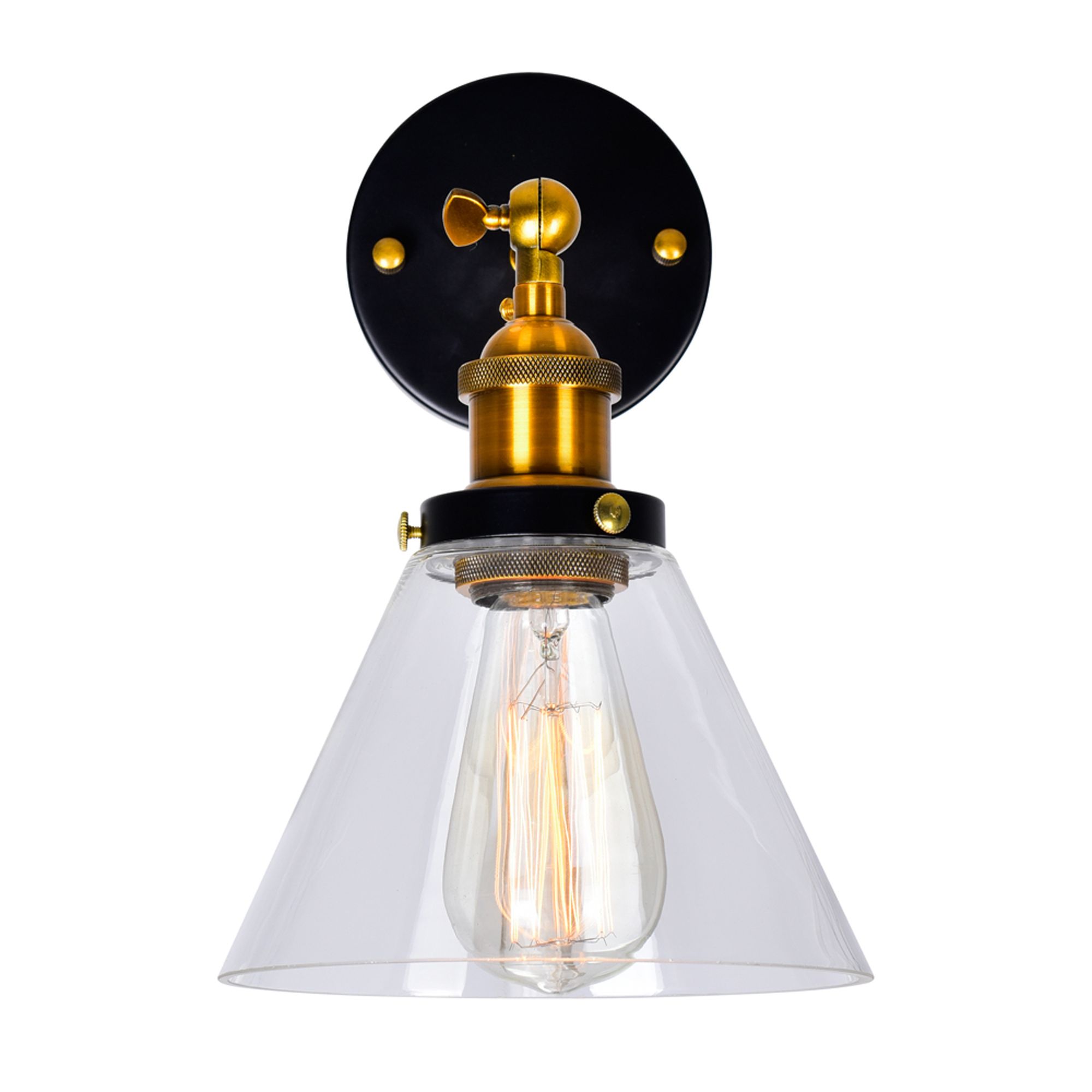 Image 5 Eustis 1 Light Wall Sconce With Black & Gold Brass Finish more views