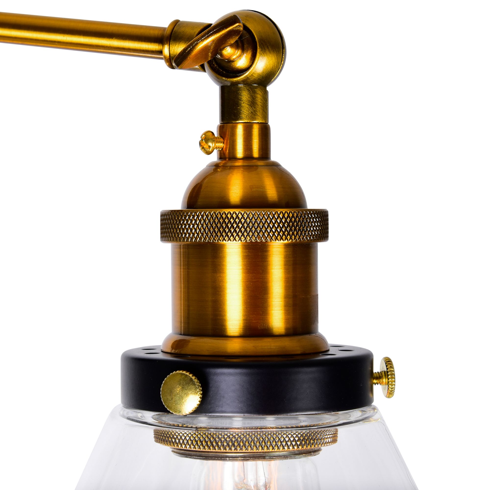 Image 3 Eustis 2 Light 15in Black & Gold Wall Sconce more views