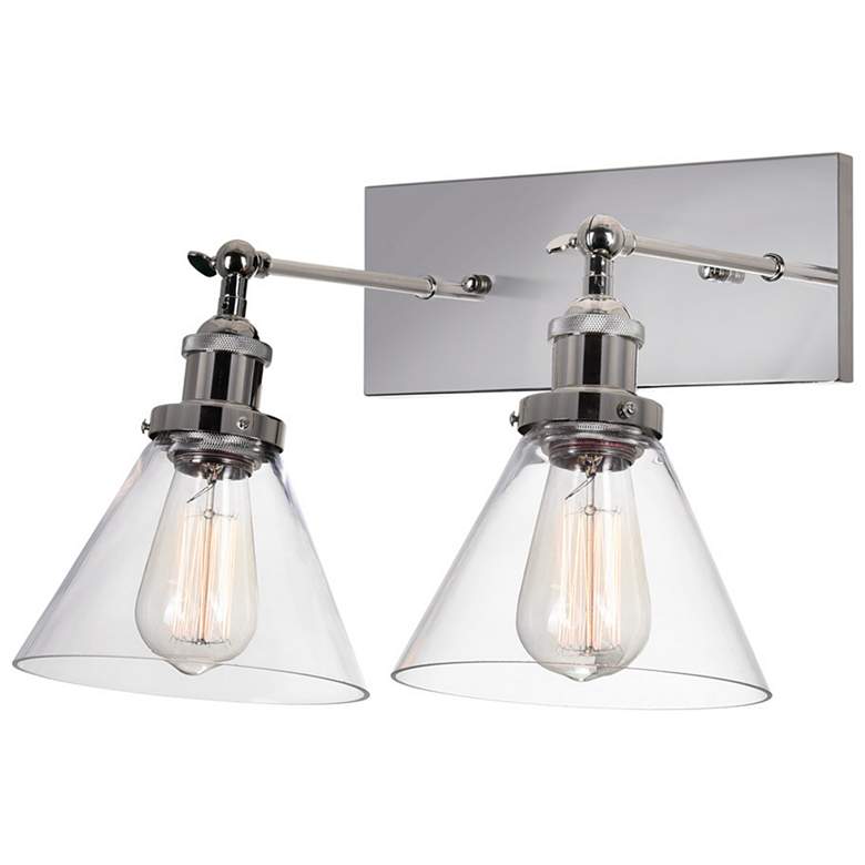 Image 1 Eustis 2 Light Wall Sconce With Polished Nickel Finish