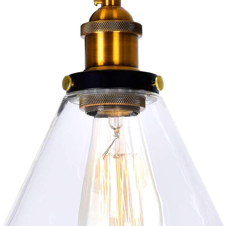 Image 2 Eustis 24"W Black and Gold Brass 3-Light Vanity Bath Light more views
