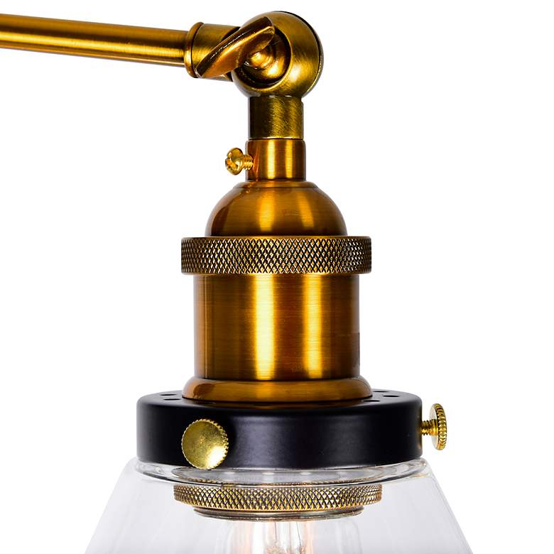 Image 3 Eustis 24"W Black and Gold Brass 3-Light Vanity Bath Light more views