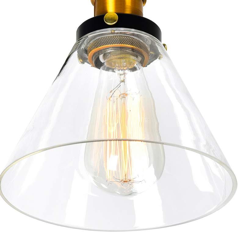 Image 4 Eustis 24"W Black and Gold Brass 3-Light Vanity Bath Light more views