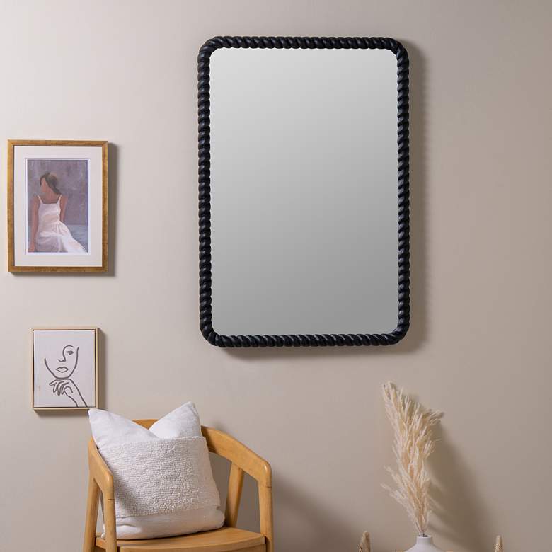 Image 7 Eva Matte Black 38 inch x 26 inch Resin Rectangle Wall Mirror more views
