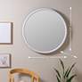 Eva Matte White 34" x 34" Resin Round Wall Mirror