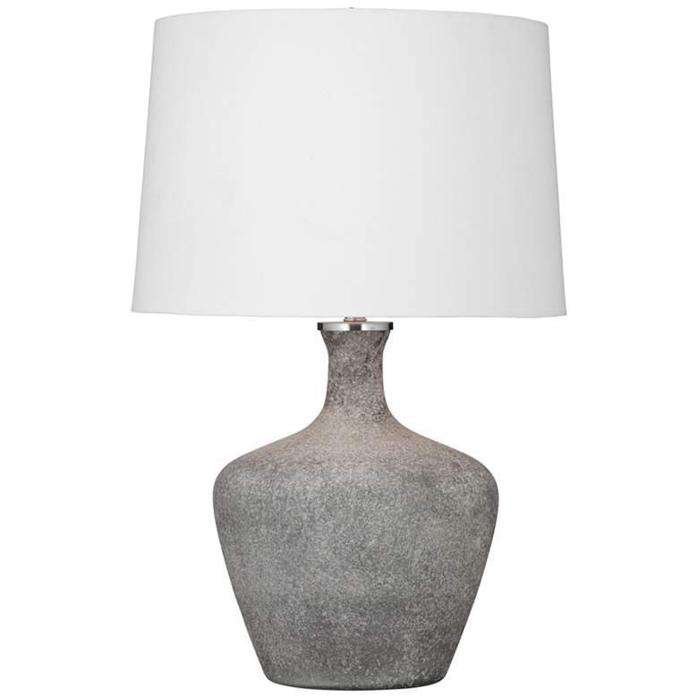 Image 1 Eva Textured Gray Glass Table Lamp