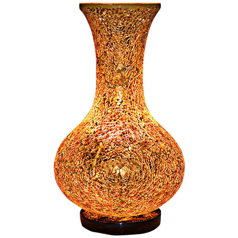 Image 1 Evadale Amber Hand-Crafted Glass Vase Table Lamp