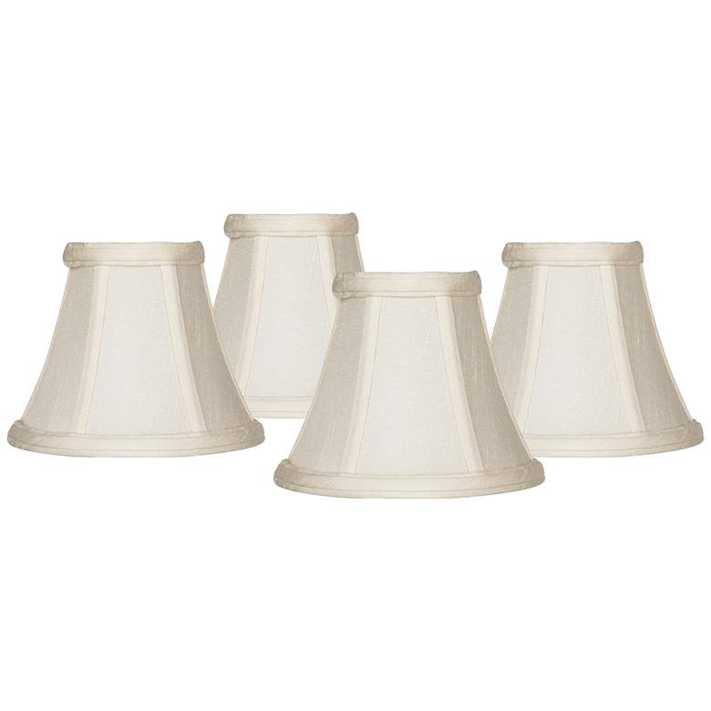 Image 1 Evaline Cream Fabric Bell Shades 3x6x5x5 (Clip-On) Set of 4