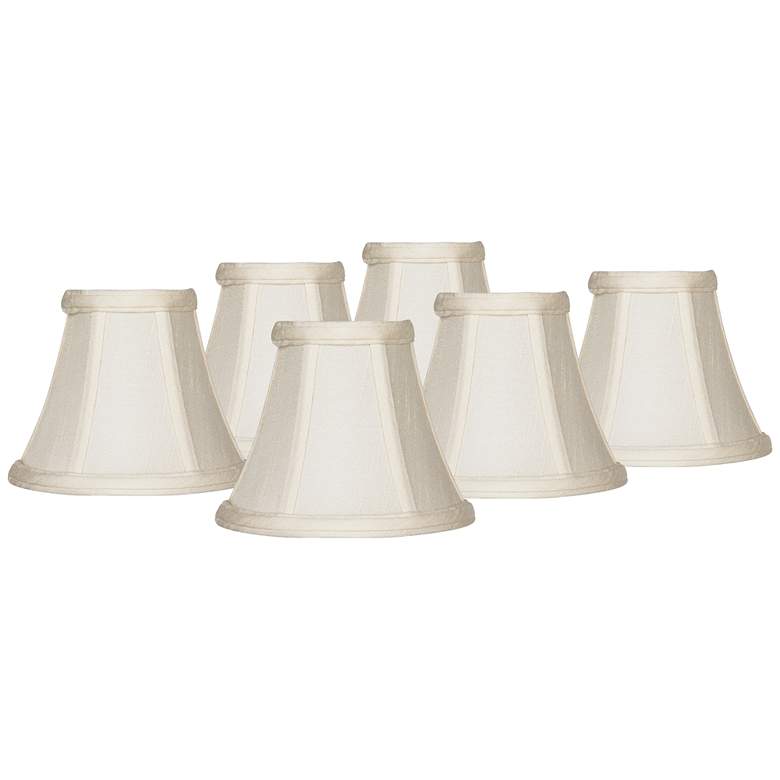 Image 1 Evaline Cream Fabric Bell Shades 3x6x5x5 (Clip-On) Set of 6