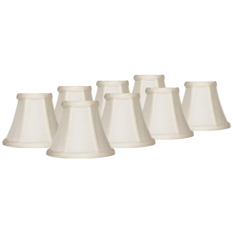 Image 1 Evaline Cream Fabric Bell Shades 3x6x5x5 (Clip-On) Set of 8